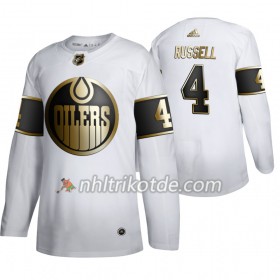 Edmonton Oilers Trikot Kris Russell 4 Adidas 2019-2020 Golden Edition Weiß Authentic - Herren